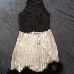 Mesh Sequence Bodycon Dress